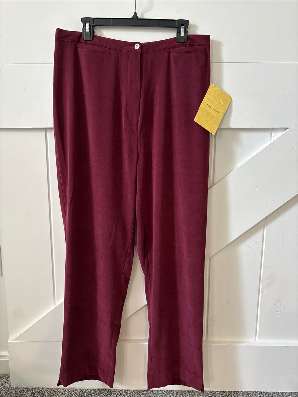 Denim & Co. Women's Original Elastic Waist Pants 1X Antique Rose Stretch Casual